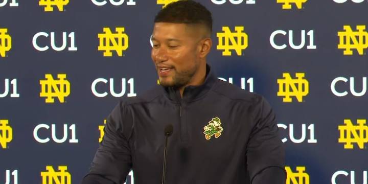 Notre Dame coach Marcus Freeman says his gut instincts helped him decide the starting quarterback