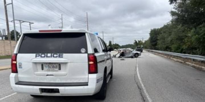 Man taken to hospital after car split in half during accident on Hampton Street, police say