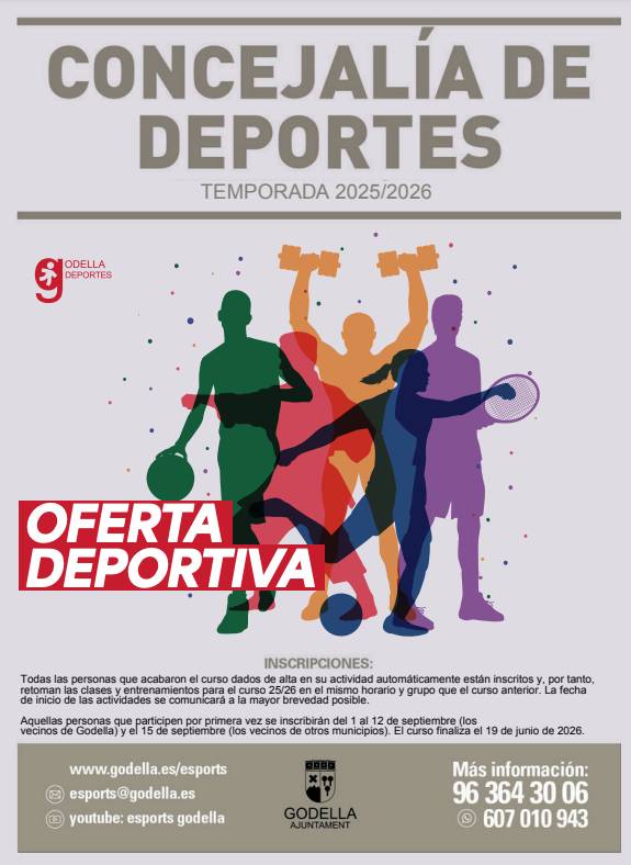 Godella lanza la nueva oferta deportiva municipal para la temporada 2025/2026