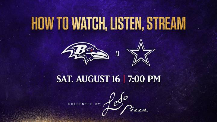 How to Watch, Listen, Live Stream Ravens vs. Cowboys, Preseason Week 2