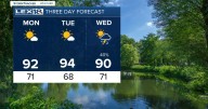 Quiet and hot for Monday