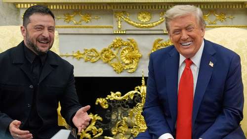 Ukrainian President Volodymyr Zelenskyy shows gratitude during second visit to Oval Office with Trump
