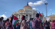 Marcha por Palestina deja dos policías lesionados en el centro de CDMX