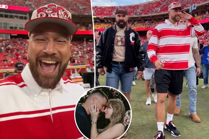 Travis Kelce can't stop smiling after Taylor Swift engagement reveal