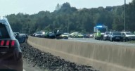 Car flips onto roof on M80 near Glasgow amid multi