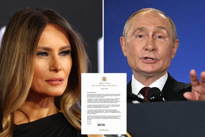 First Lady Melania Trump calls for end to war in Ukraine in 'peace letter' hand-delivered to Putin by the president: report