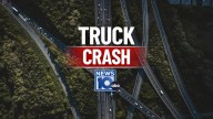 Tractor trailer crash blocks lane on Thruway in Catskill