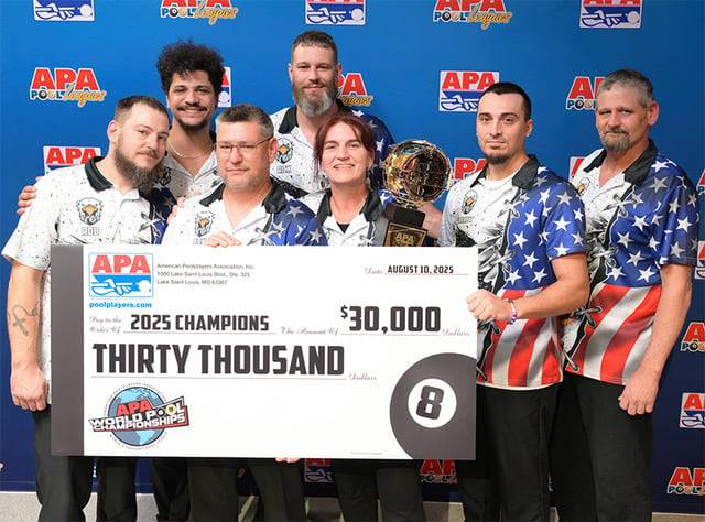 Latonia pool team ‘Shoot to Thrill’ wins $30,000 grand prize in APA World 8