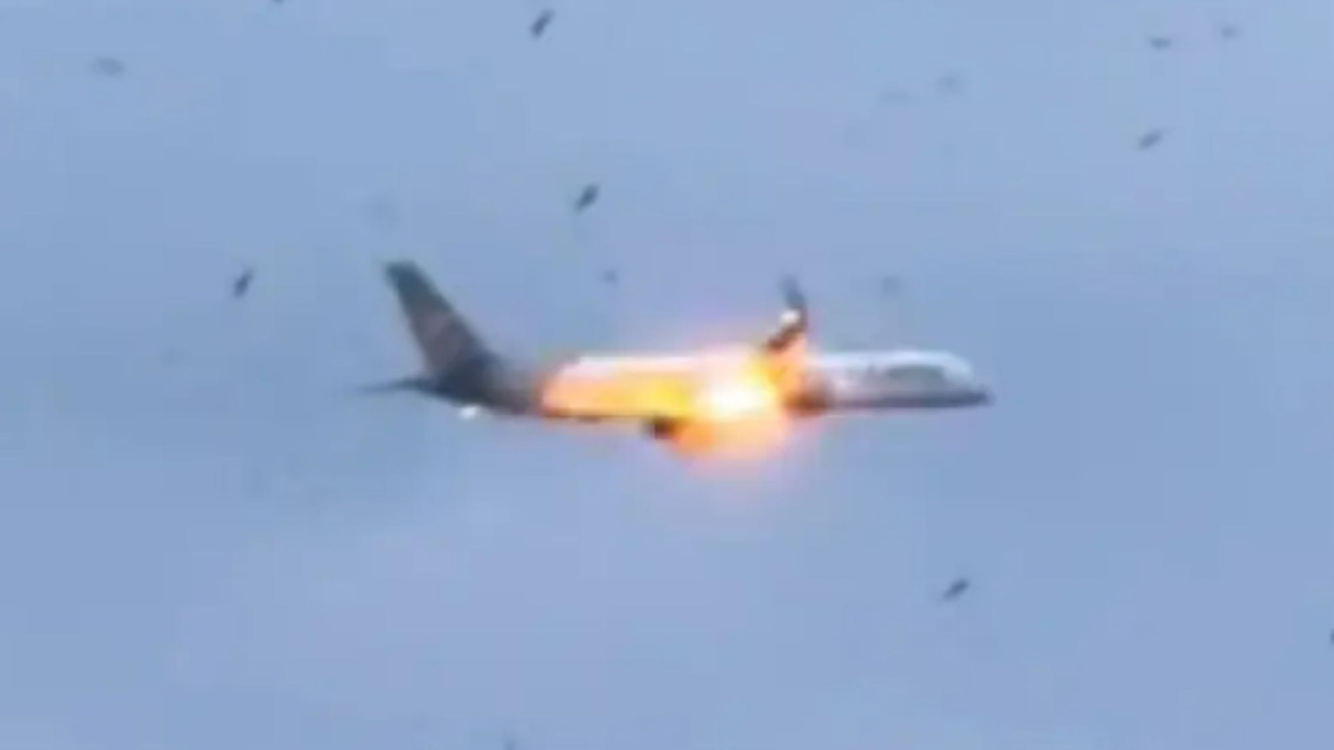 Shock moment Boeing plane engine bursts into flames sparking emergency landing as passenger says ‘I sent goodbye texts'