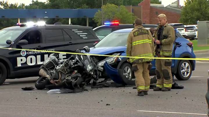 OKC Police officer hospitalized in motorcycle wreck