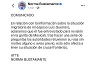Confirma Norma Bustamante que le revocaron la visa a su esposo; «esto sólo afecta a él», dice