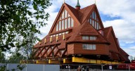 A Swedish church is moving 3 miles down the road, relocating before a mine swallows the town