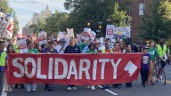 Unions, labor organizations march to protest, show solidarity with federal workers