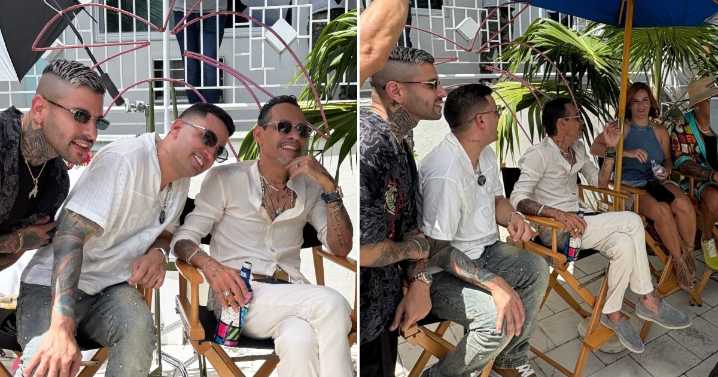 Alex Duvall comparte con Marc Anthony y Wisin en pleno rodaje: "Siempre soñé con esta foto"