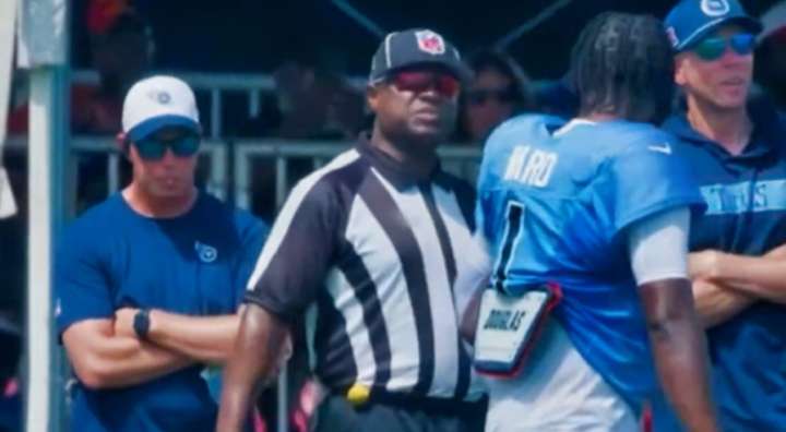 VIDEO: Hot Mic Catches Referee’s Nasty Comment To Titans QB Cam Ward That Proves The No. 1 Overall Pick Is Getting ZERO Respect From Everyone