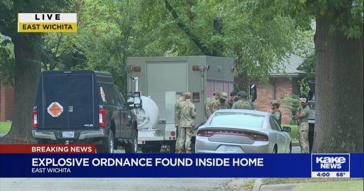 Neighborhood evacuated after military ordnance found inside east Wichita home