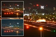 Shocking footage shows UPS cargo plane's wing scraping the runway while landing in Taiwan during typhoon