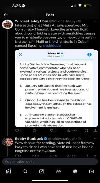 AI Libel Suit by Conservative Activist Robby Starbuck Against Meta Settles