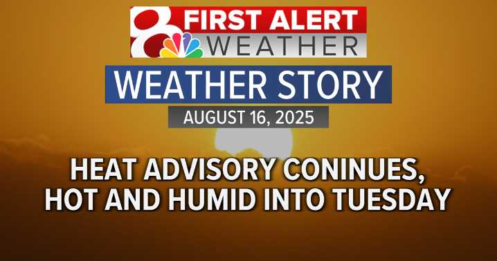 Forecast: A Heat Advisory continues through Monday evening