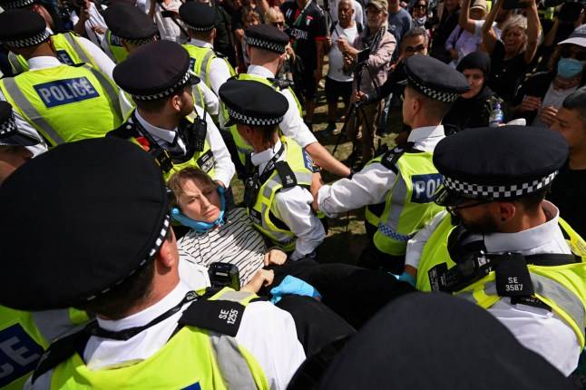 More than 50 arrested at central London protest in support of Palestine Action