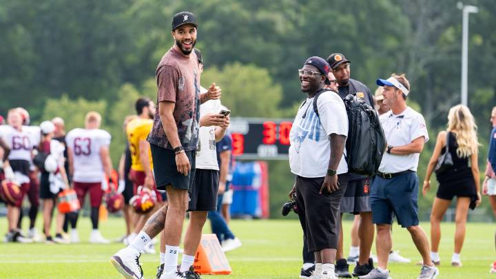 What Drake Maye told Jayson Tatum after Patriots joint practice