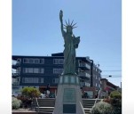 The Miniature Statue of Liberty stands tall at Alki Beach, Seattl