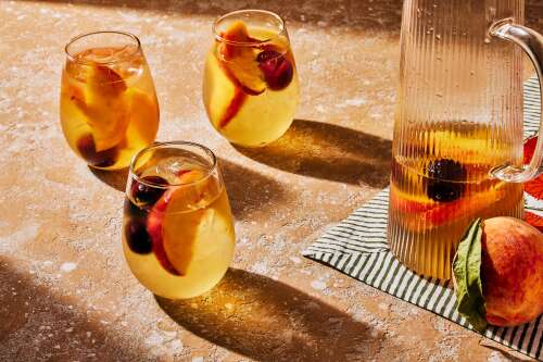 This virgin sangria casts a spotlight on juicy summer peaches