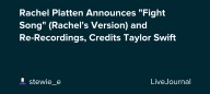 Rachel Platten Announces "Fight Song" (Rachel's Version) and Re-Recordings, Credits Taylor Swift: ohnotheydidnt — LiveJournal