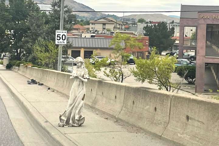 Vernon vigil: Stone statue spotted on sidewalk sparks search