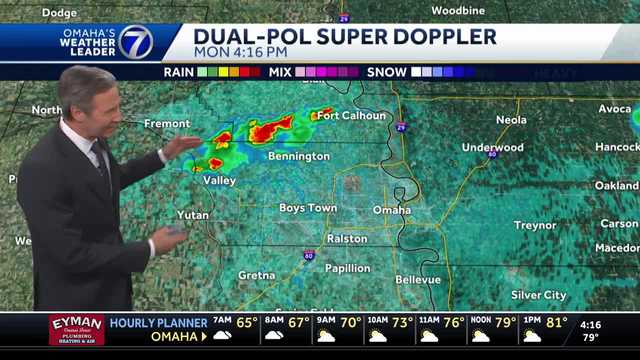 A few showers around Omaha this evening