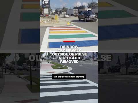 Rainbow crosswalk outside of Pulse nightclub removed