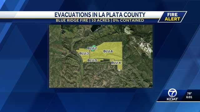 Wildfire prompts evacuations in southwest Colorado