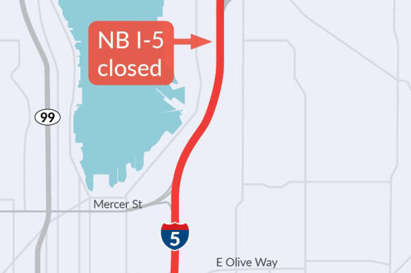 Northbound I-5 will close this weekend in Seattle