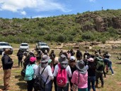Buscadores de personas de la FGEJZ incursiona en narcocampamento reventado en Rincón de Romos