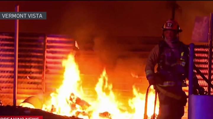 Natural gas trucks catch fire near 105 Freeway