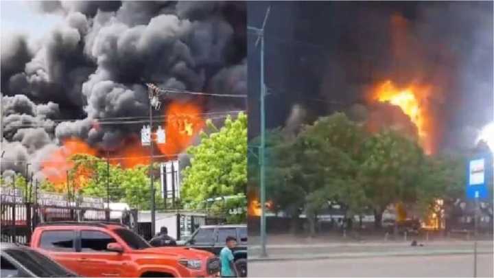 Incendio de gran magnitud afecta a procesadora de químicos en Los Guayos, Carabobo