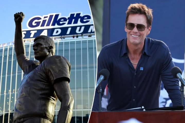 Tom Brady takes shot at Jets fans as Patriots unveil his statue