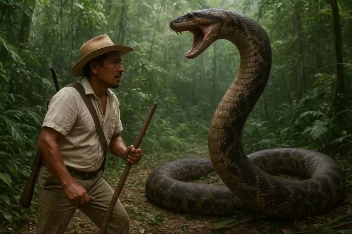 Cazador narra encuentro con serpiente de 8 metros en la selva yucateca