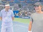 Del Potro volvió a ser feliz en Nueva York: jugó con Fonseca y vencieron a Roddick y Michelsen en una nueva edición de "Stars at the Open"