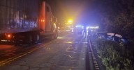 Semi-truck and car collide on SR 225 in Murray Co.