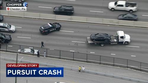 2 arrested after Delaware police chase ends in crash on I