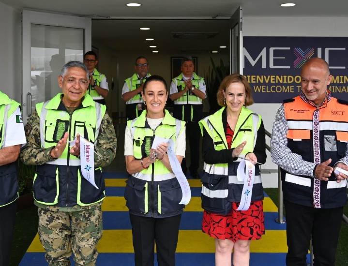 Claudia Sheinbaum inaugura el módulo 11 del AICM