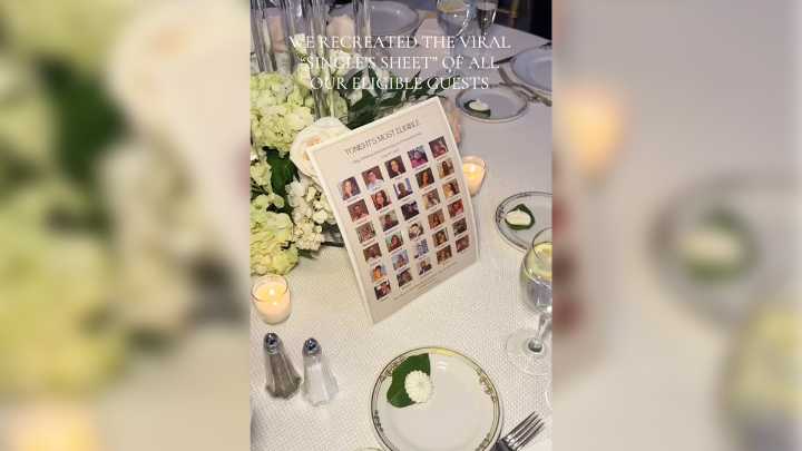 Bride who made a ‘singles sheet’ for wedding responds to backlash