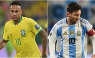 When was Neymar’s last game with Brazil and how many times has Messi played for Argentina since then?
