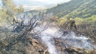 El operativo aragonés en León combate los incendios en Barniedo de la Reina