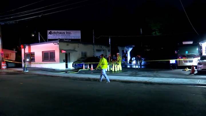 Firefighter injured while battling fire at auto shop in Naugatuck