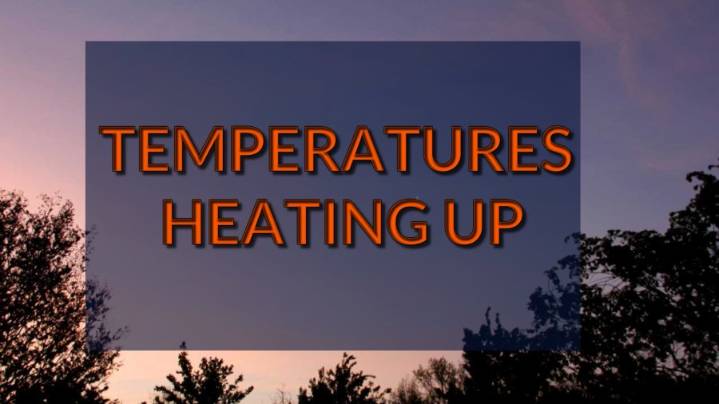 Temperatures heating up, storm chances continuing