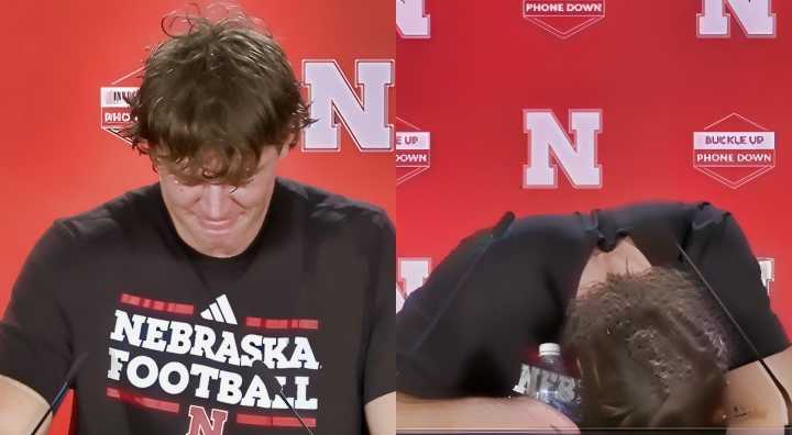 VIDEO: Nebraska Football Player Breaks Down & Cries His Eyes Out After Getting Hit With Unexpected Question From Reporter