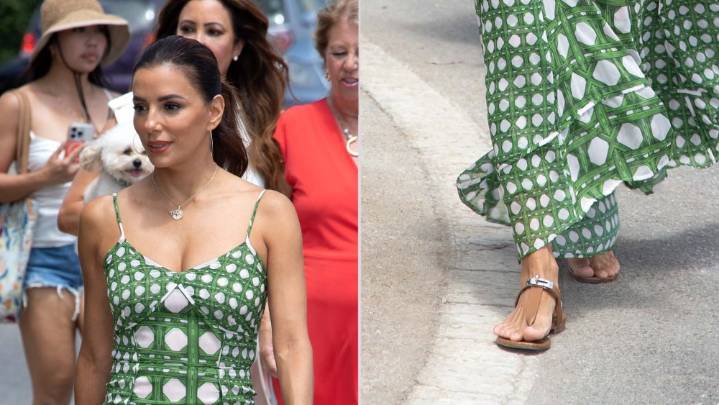 Eva Longoria Polishes Her Marbella Look With Hermès Thong Sandals