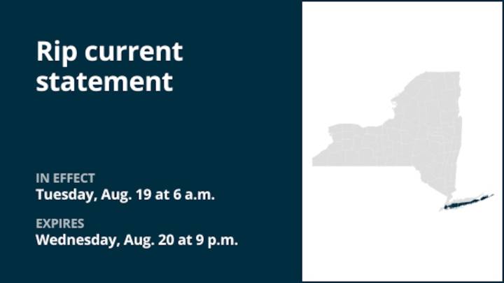 NY weather: Rip current statement affecting part of New York Tuesday and Wednesday